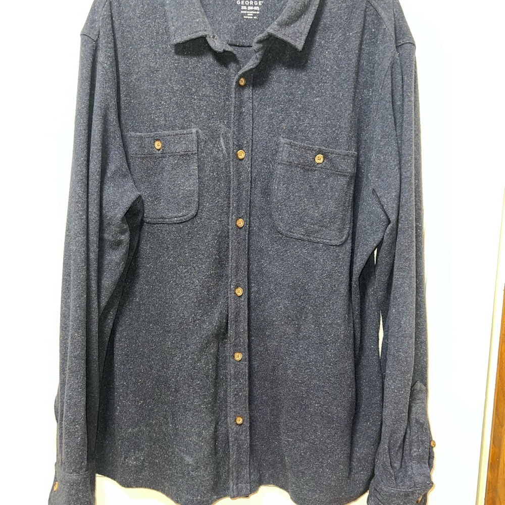George 2x Navy Button-Up Shirt
